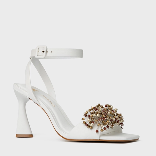 Sandália Bloom Salto Allure Couro Branco Blanc