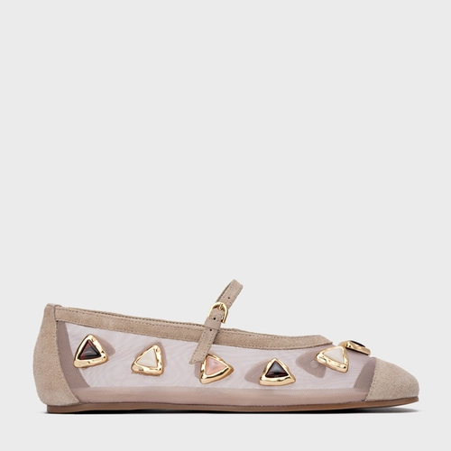 Sapatilha Gems Tela Couro Suede Bege Oatmeal