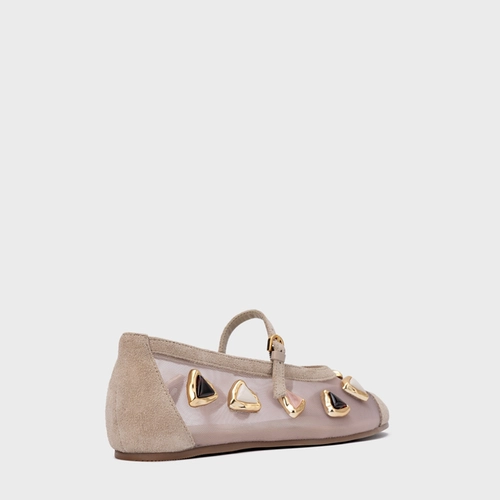 Sapatilha Gems Tela Couro Suede Bege Oatmeal