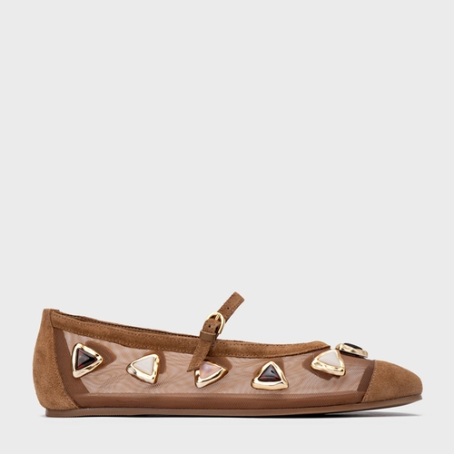 Sapatilha Gems Tela Couro Suede Marrom Saddle