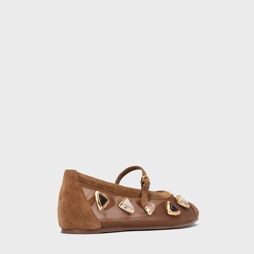 Sapatilha Gems Tela Couro Suede Marrom Saddle
