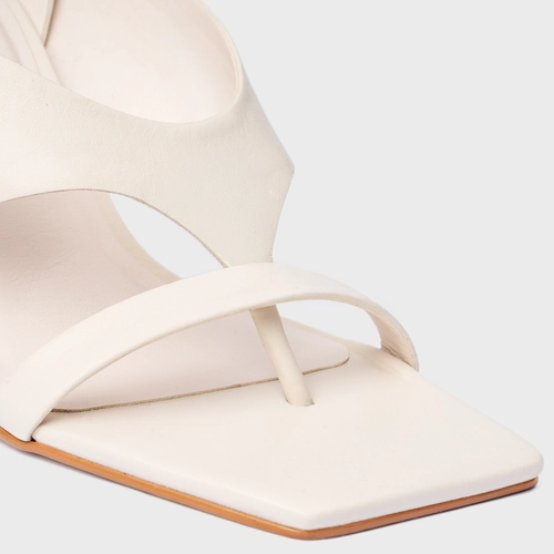 Sandália Thong Bold Anabela Couro Off White Vanilla
