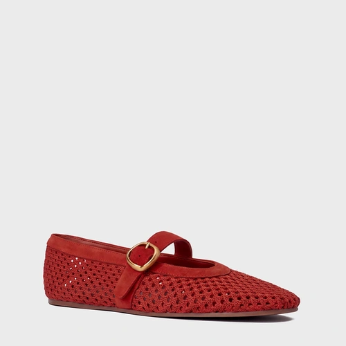 Sapatilha Knit Couro Suede Vermelho Carrano