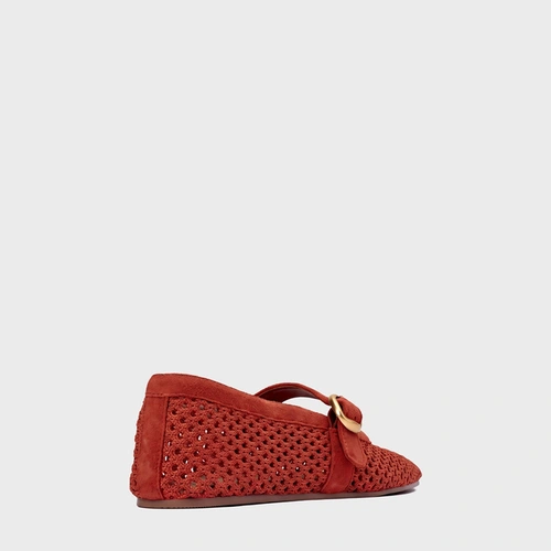Sapatilha Knit Couro Suede Vermelho Carrano