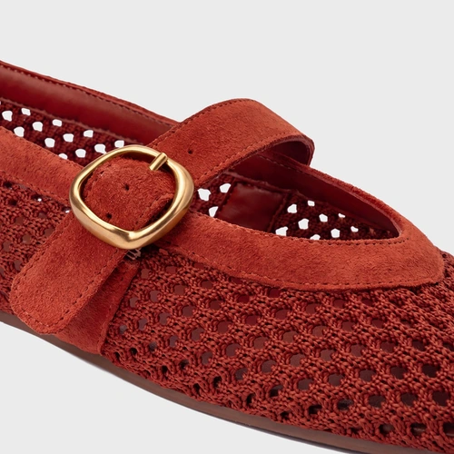 Sapatilha Knit Couro Suede Vermelho Carrano