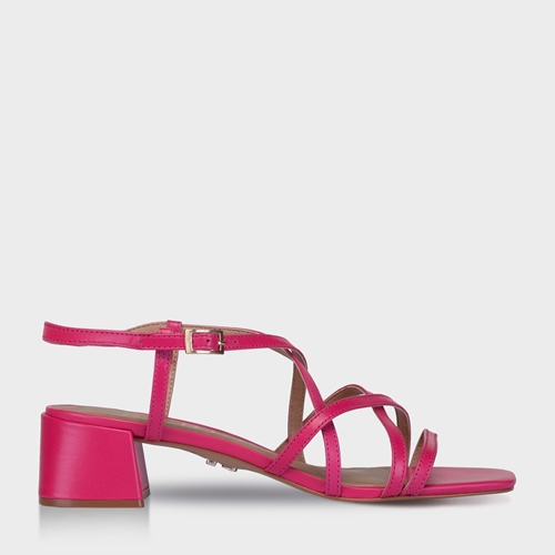 sandalia 2 tiras salto grosso